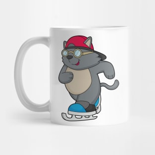 Cat as Ice Skater with Ice skates Mug